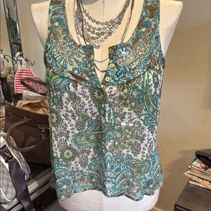 Floral Paisley Sleeveless Top